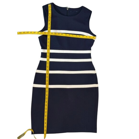 Tommy Hilfiger Size M Blue & White Striped Sheath Dress Womens stretch comfort - Picture 4 of 8